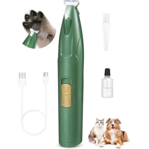 Paw Trimmer with Light, 2 Speed Clippers for Small Dogs, Low Noise Pet for Trimming Dogs Cats Hair Around Paws, Eyes, Ears, , Rump