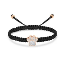 Paw Urn Locket Adjustable Braided Rope Bracelet Memorial Pet Cremation Jewelry for Ashes Holder Funeral Urn Bracelet for Dag Ashes Cat Ashes