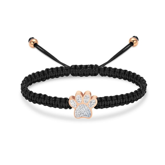 Paw Urn Locket Adjustable Braided Rope Bracelet Memorial Pet Cremation Jewelry for Ashes Holder Funeral Urn Bracelet for Dag Ashes Cat Ashes