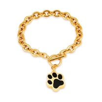 Paw Urn Locket Stainless Steel Chain Link Bracelet Cremation Jewelry for Dog Ashes Funeral Urn Bracelet for Ashes Holder