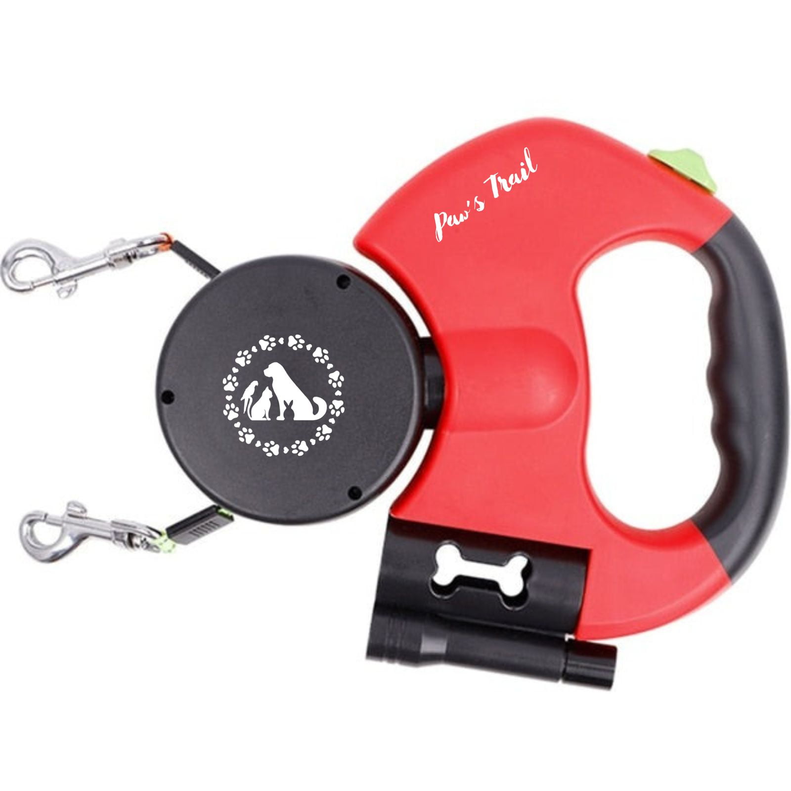 Paw's trail Double Retractable Dog Leash for Two Dogs Up to 50 lbs Per Dog 10 ft Coupler Dog