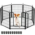 thumbnail image 1 of Caveen Dog Playpen 8 Panels 32Inch Heavy Duty Dog Pen Pet Fence Playpen Indoor Outdoor, Foldable Pet Exercise Pen With Doors For RV, Camping, Yard, Home, 1 of 11