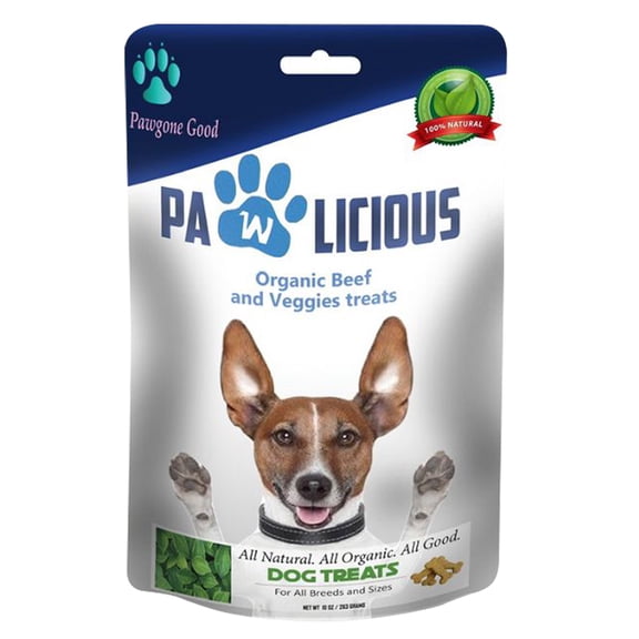 PawGone Good Organic Beef & Veggie Dental Chips – 7 Ingredients or Less, Dehydrated to Preserve Nutrients, Crispy Texture for Oral Health, Organic, High-Protein Snacks for Dogs of All Breeds – 10 oz