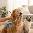 thumbnail image 1 of PawGroomers Essentials Double-Sided Pet Comb for Dogs & Cats, Blue (1 Pack), 1 of 6