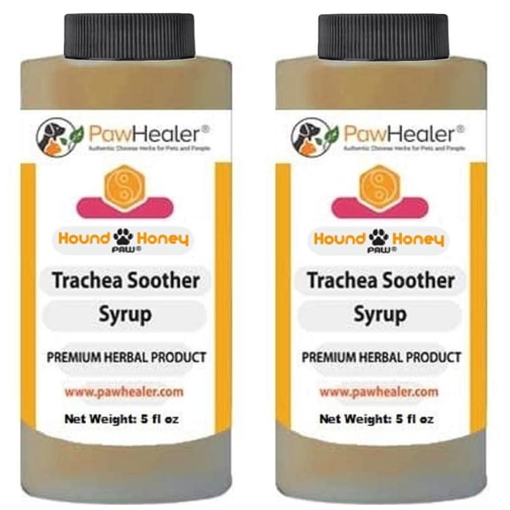 PawHealer Trachea Soother Syrup 2PAK Hound Honey - Natural Herbal Remedy for Symptoms of Collapsed Trachea - Tastes Good - Easy to Administer (5 fl oz/ea)