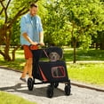 thumbnail image 1 of PawHut 1-Click Foldable Dog Stroller for M-L Dogs, Pet Stroller, Black, 1 of 9
