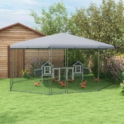 PawHut 17.1 x 15.7 Chicken Run for 19-25 Chickens with Cover