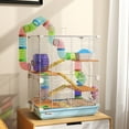 thumbnail image 1 of PawHut 18" 5-Tier Hamster Cage with Wheel and Water Bottle, Light Blue, 1 of 9