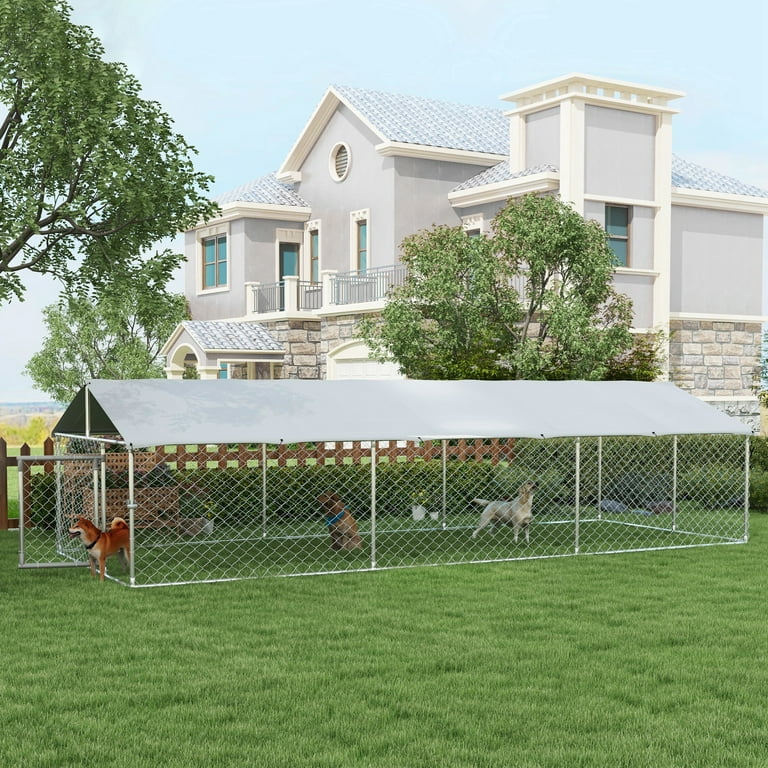 PawHut 19.7' x 7.5' x 4.9' Outdoor Dog Kennel W/ Waterproof Roof
