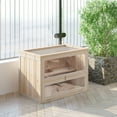 thumbnail image 1 of PawHut 2-Level Hamster Cage with Openable Top, Door, Shelf, Ladder, Natural, 1 of 9