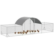 PawHut 21.7' x 6.2' Chicken Run with Cover for 12-14 Chickens