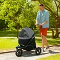 thumbnail image 1 of PawHut 3 in 1 Pet Stroller for Small Dogs and Cats, 3 Wheels Dog Jogging Stroller with Detachable Carrier, Storage Basket, Gray, 1 of 10