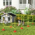 thumbnail image 1 of PawHut 4 Piece Dog Agility Course Backyard Set, Dog Agility Training Equipment with 4 Height Adjustable Dog Agility Jumps, Carry Bag, Yellow, 1 of 9