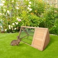 thumbnail image 1 of PawHut 46" x 24" Wooden A-Frame Outdoor Rabbit Cage Small Animal Hutch, Natural, 1 of 9