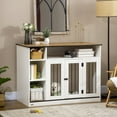 thumbnail image 1 of PawHut 47" Dog Crate Furniture with Storage, for Large Medium Dogs, White, 1 of 10