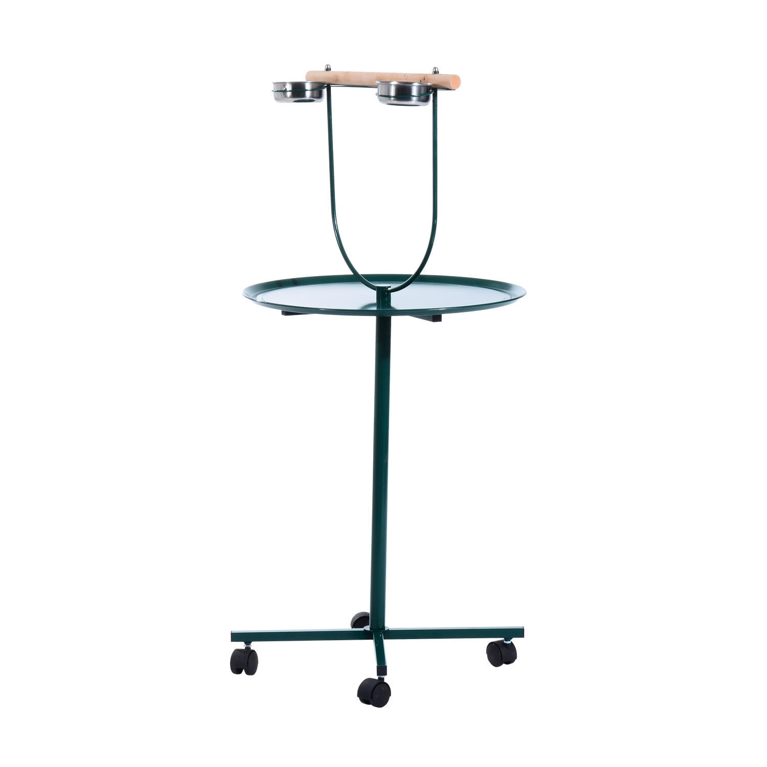 PawHut 49" Green Rolling Bird Play Stand with Perch
