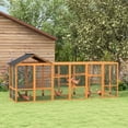 thumbnail image 1 of PawHut 49" Wooden Chicken Coop Run for 6-10 Chickens with Storage, 1 of 9