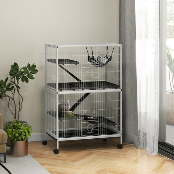 PawHut 5-Tier Small Animal Cage, Ferret Cage Large Chinchilla Cage