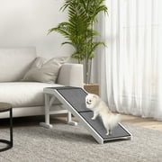 PawHut 60" Pet Ramp for Dogs & Cats with Non-Slip Carpet, White
