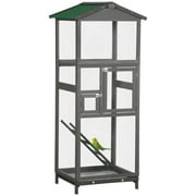 PawHut 65 Wooden Bird Cages Outdoor Finches Aviary Birdcage with Tray