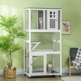 thumbnail image 1 of PawHut 74" Wooden Outdoor Cat House Catio Outdoor Cat Enclosure, 1 of 9