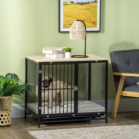 PawHut Anti-Chew Medium Dog Crate Furniture Pet Crate for Small Dogs