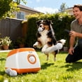 thumbnail image 1 of PawHut Automatic Dog Ball Launcher, Dog Ball Thrower with 26-80 FT Distance, 6 ETPU Balls, Remote Control, Low Noise, Orange, 1 of 9