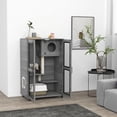 0910 PawHut Cat House with Cat Tree Kitty Cage with Scratching Posts Condo ...