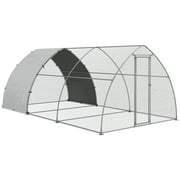 PawHut Chicken Run with Cover for 14-18 Chickens, 10' x 18.4' x 7.2'