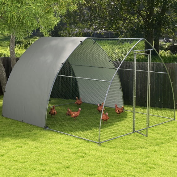 PawHut Chicken Run with Cover for 8-12 Chickens, 10' x 12.3' x 7.2'