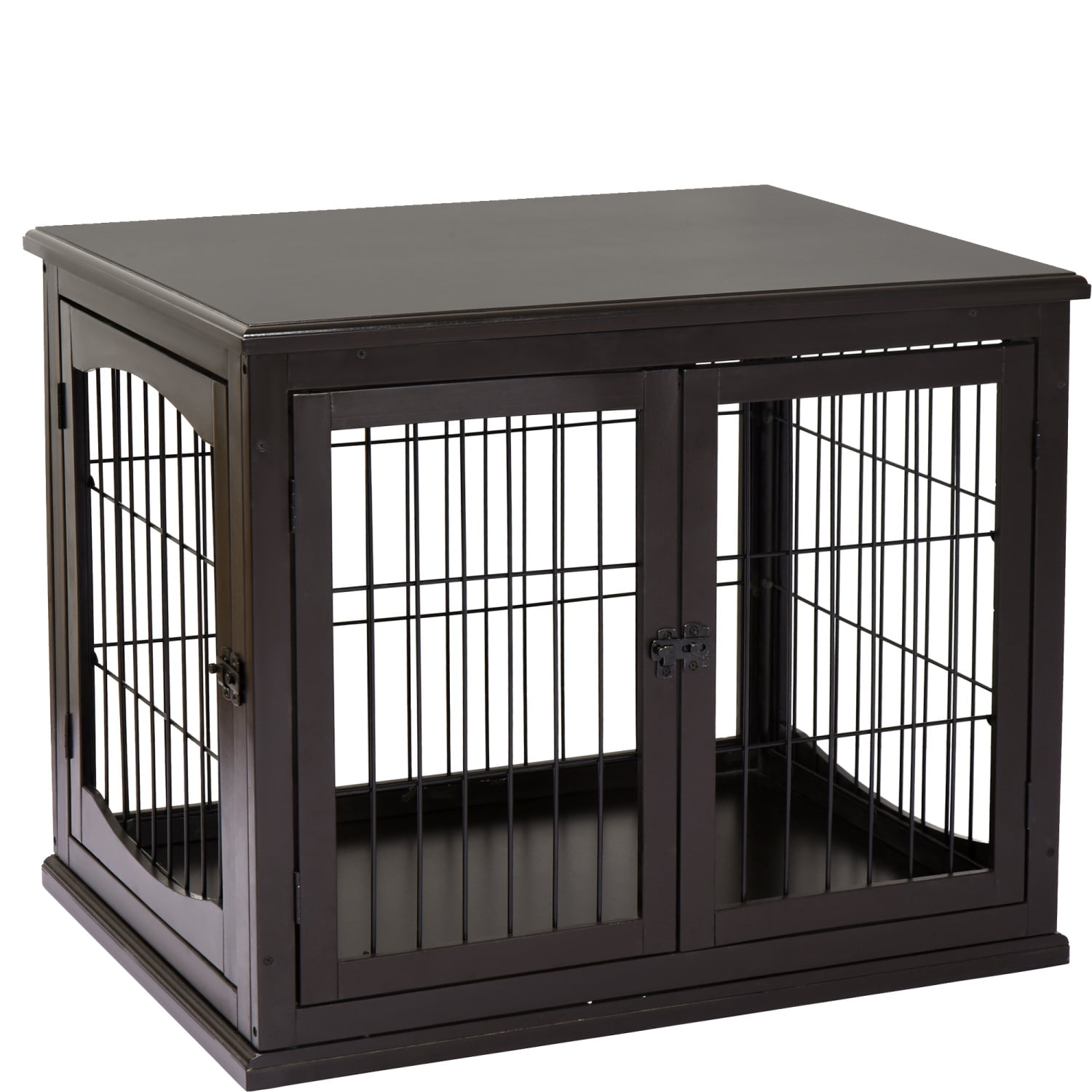 PawHut Decorative Small Dog Crate with Two Opening Sides Lockable Door ... - Dog Crate With Rounded Door And Sides