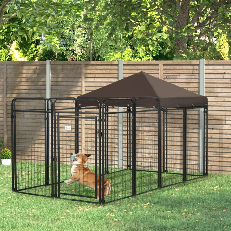 PawHut Outdoor Dog Kennel for Large and Medium Dogs with Roof