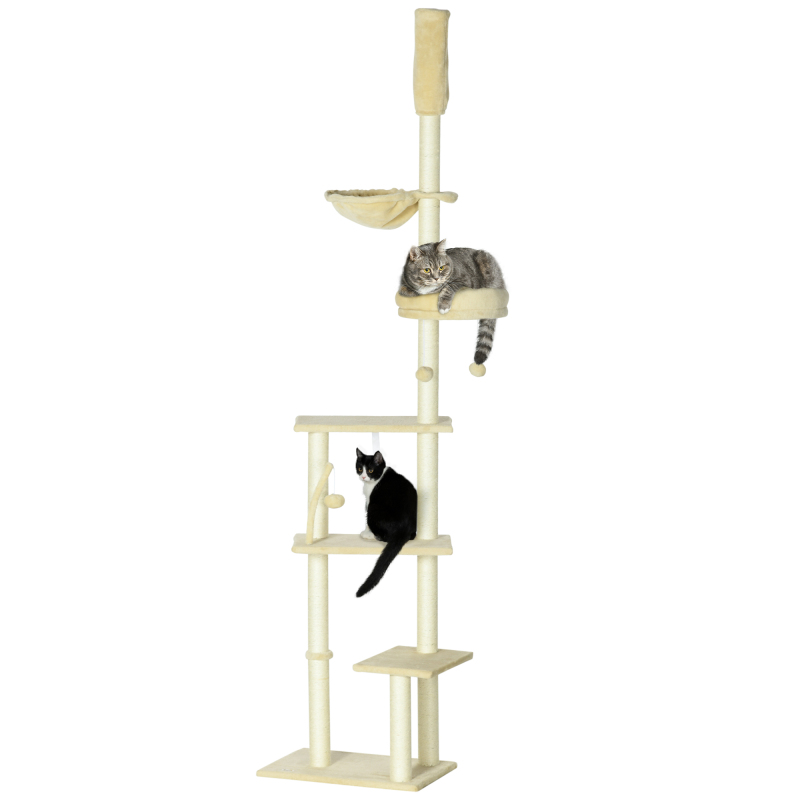 Floor to Ceiling Wood Cat Tower Tree - Pet Toy and Pet Accessories price