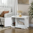 thumbnail image 1 of PawHut Hidden Litter Box Furniture Indoor Cat House Side Table W/ Storage, 1 of 9