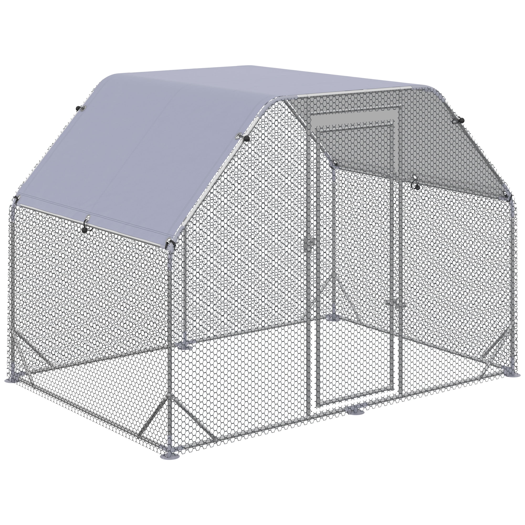 PawHut Metal Chicken Coop, Walk In Chicken Run Outdoor - Walmart.com