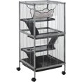 thumbnail image 1 of PawHut Metal Small Animal Cage Rolling Big for Ferret, Chinchilla, Sugar Glider, With Hammock & 4 Tiers, Removable Tray, Gray, 1 of 8