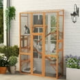 thumbnail image 1 of PawHut Outdoor Catio Cat Enclosure, Large Wooden Cat House with 6 Jumping Platforms, Scratching Post, 2 Ramps, Waterproof Roof, for 2-3 Kittens, 1 of 9