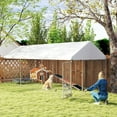 thumbnail image 1 of PawHut Outdoor Dog Kennel, Heavy Duty Dog Run with Adjustable & Rotatable Bowl Rack, Waterproof UV-Resistant Cover, Secure Lock, 19.7' x 7.5' x 7.5', 1 of 10