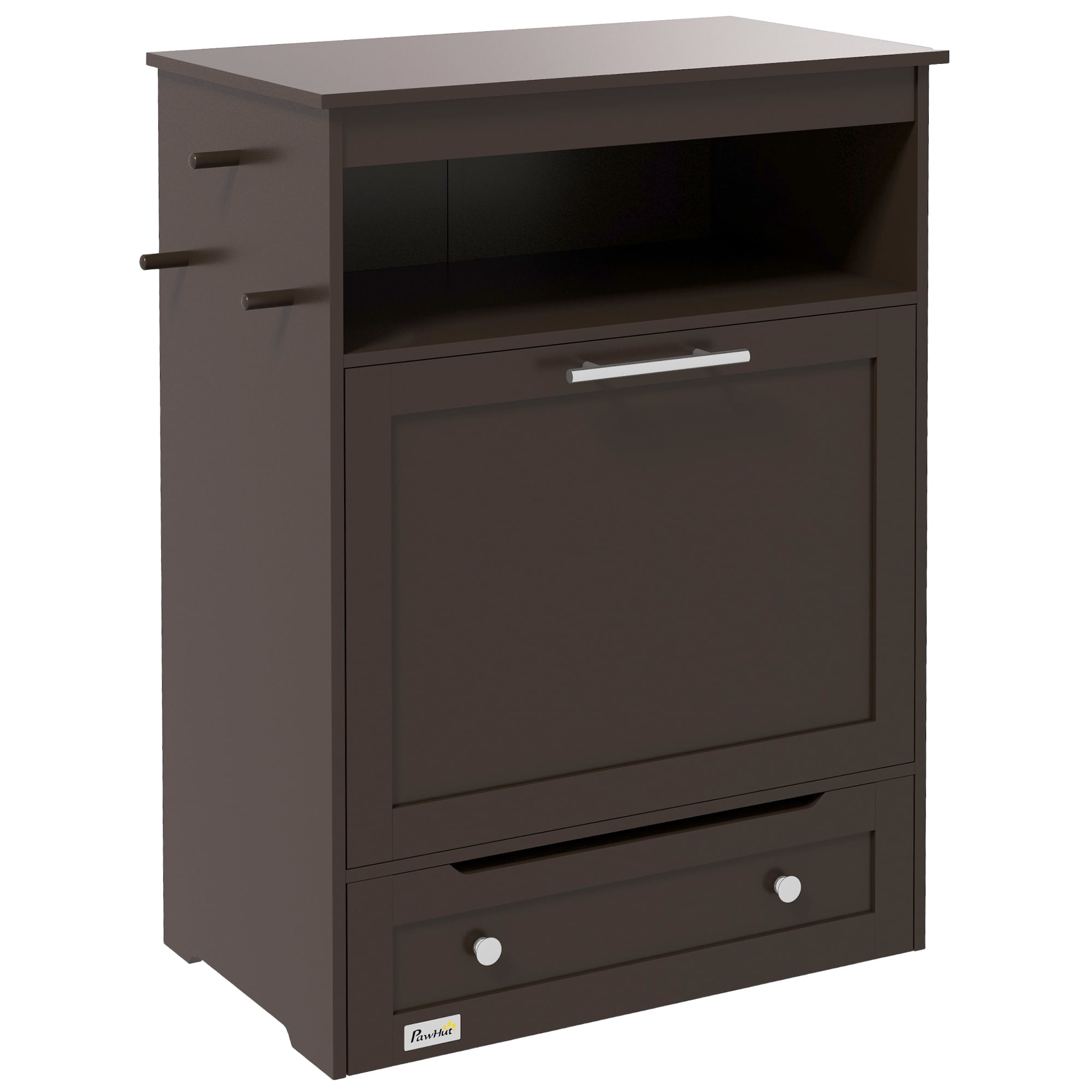 PawHut Pet Feeder Station Dog and Cat Food Storage Feeding Station Food