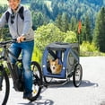 thumbnail image 1 of Aosom Dog Bike Trailer Pet Cart Bicycle Wagon Cargo Carrier Attachment for Travel with 3 Entrances Large Wheels & Mesh Screen - Blue / Gray, 1 of 10