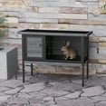 thumbnail image 1 of PawHut Rabbit Hutch Elevated with Tray, Openable Roof, Indoor/Outdoor, Gray, 1 of 9