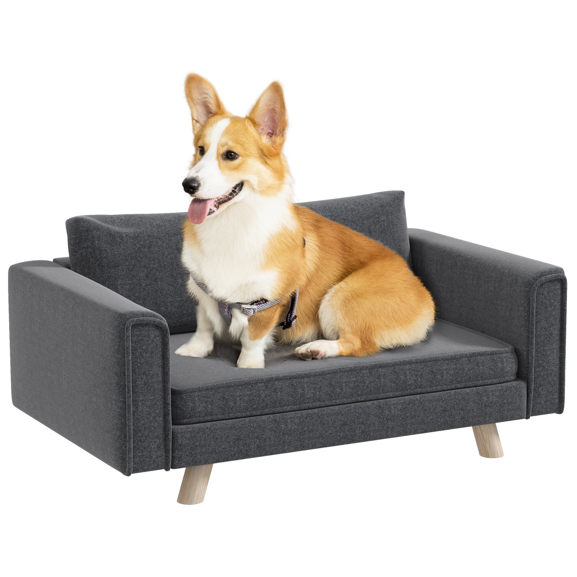 PawHut Raised Dog Sofa for Small and Medium Dogs, Elevated Pet Sofa