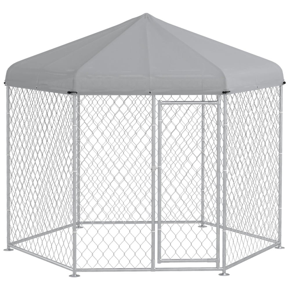 PawHut Waterproof Outdoor Dog Kennel for Medium Large Dogs Weatherproof ... - Waterproof Wall Mounted Dog Kennel