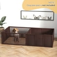 thumbnail image 1 of PawHut 81" x 40" Whelping Box for Dogs Built for Mother's Comfort, Newborn Puppy Supplies, Puppy Playpen with Adjustable Height Entrance Door, Coffee, 1 of 9