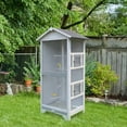 thumbnail image 1 of PawHut Wooden Outdoor Bird Cage, Featuring a Large Play House with Removable Bottom Tray 4 Perch, 1 of 9