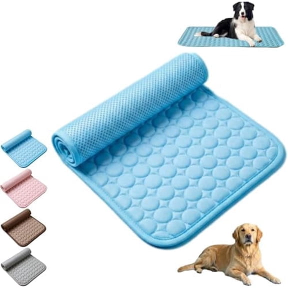 Ice-Silk Continuous Cooling Mat for Dogs Washable & Portable Self-Cooling Mat for Cats and Dogs – Summer Cooling Mat