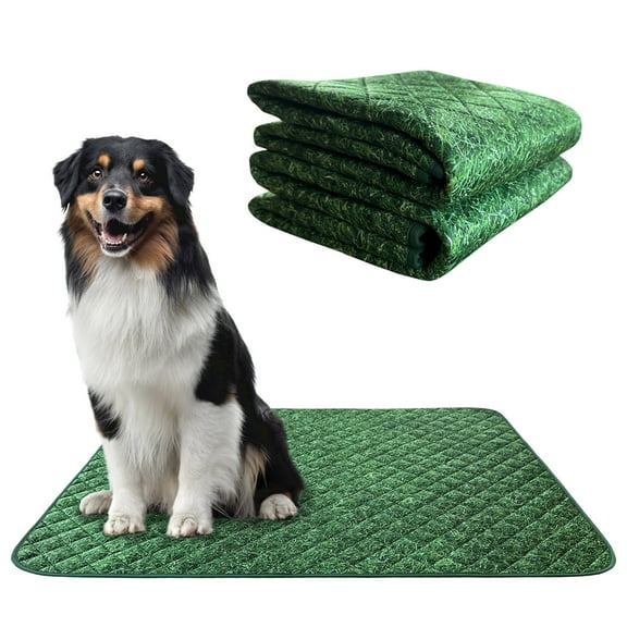 PawLyfe Dog Pee Pads, Reusable Puppy Pads, Pet Training Pads, Large Dog Pee Pad, Waterproof Pet Pads for Dog Bed Mat, Whelping Pads, Two 30"x36" Pads with Printed Grass Design