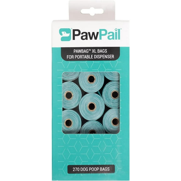 PawPail Premium Poop Bags for Dogs, Easy-Open, Suitable for Home and Commercial Use, Leak Proof Pet Waste Bags Refills for Dispenser, Mild Floral Scented, 18 Rolls of 15 Bags & 270 Bags per Box