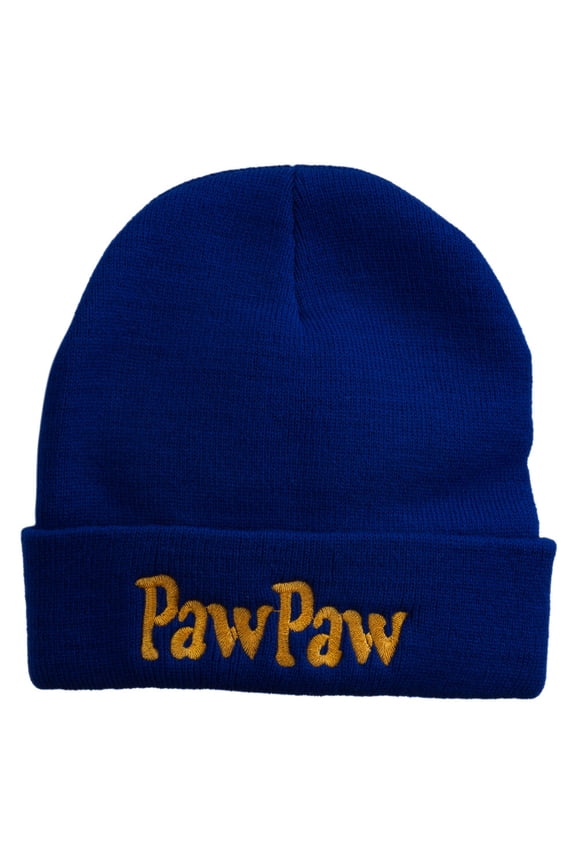 PawPaw Embroidered Long Cuff Beanie - Royal OSFM