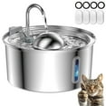 thumbnail image 1 of PawQuench Automatic Pet Water Fountain, Fountain Pump with Filter Elements, 3.2L/108oz Stainless Steel Cat & Dog Drinking Fountain Indoor/Outdoor - Ultra-Quiet for Small Large Pets, 1 of 8